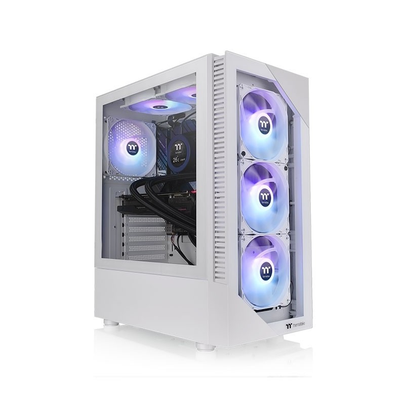 Thermaltake View 200 TG ARGB Mid Tower ATX Gehäuse Sichtfenster weiß